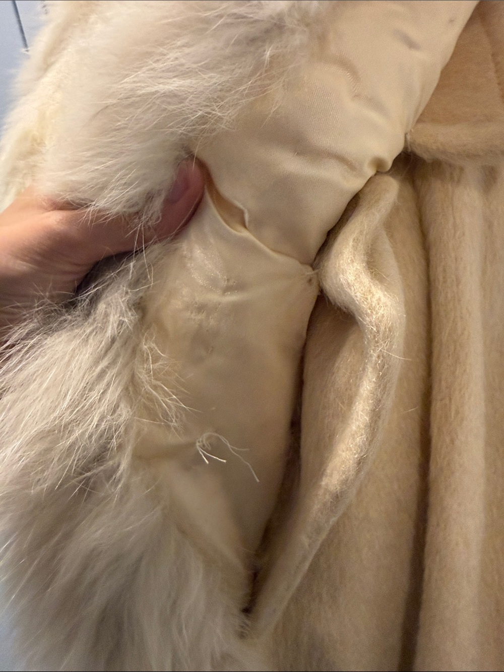 Vintage Mohair Coat with Faux Fur Collar - Picture 5 of 16